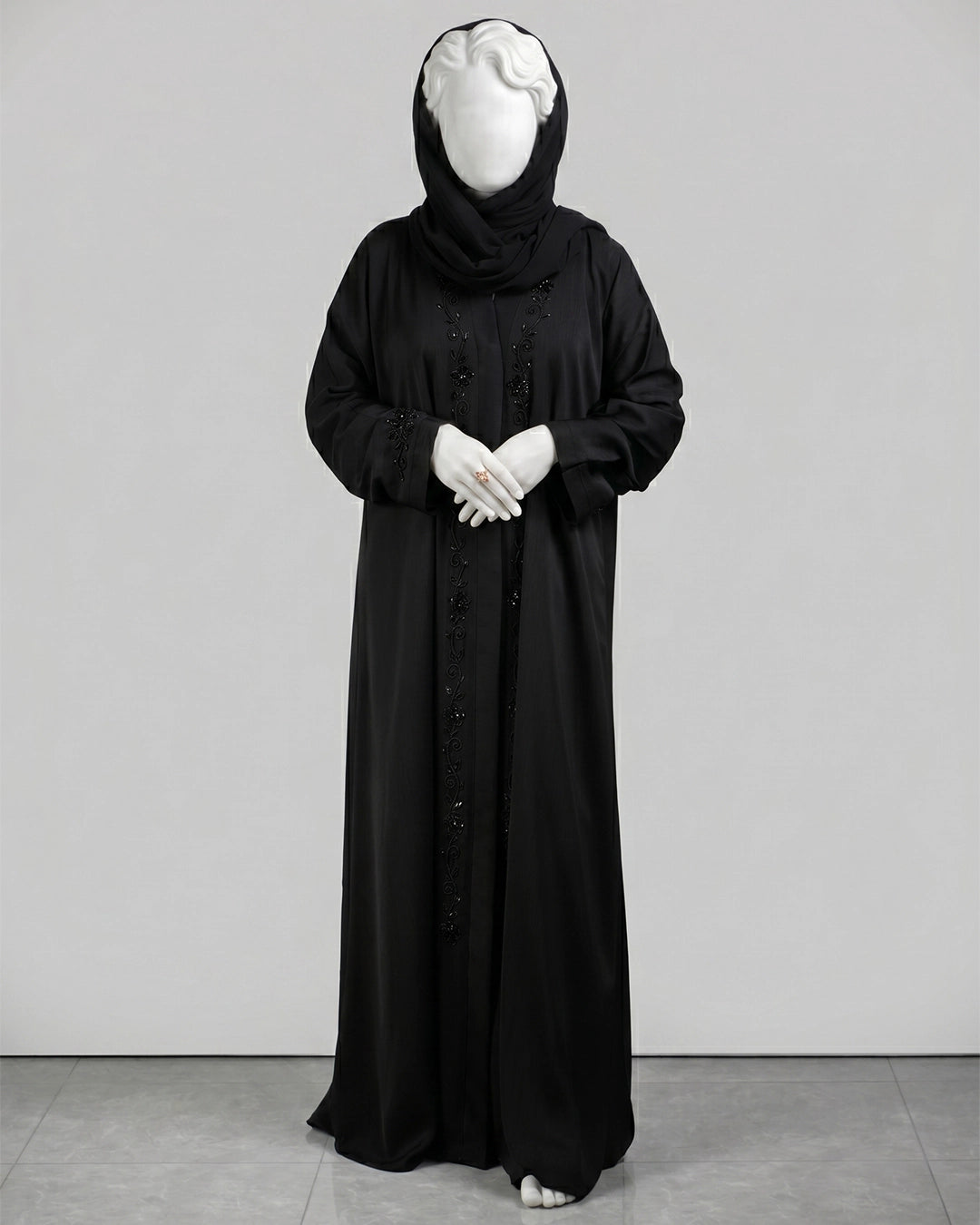 Noir Bloom Handcrafted Abaya