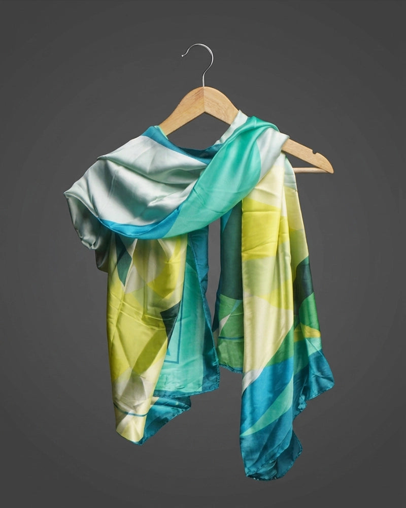 Verdant Breeze Silk Scarf