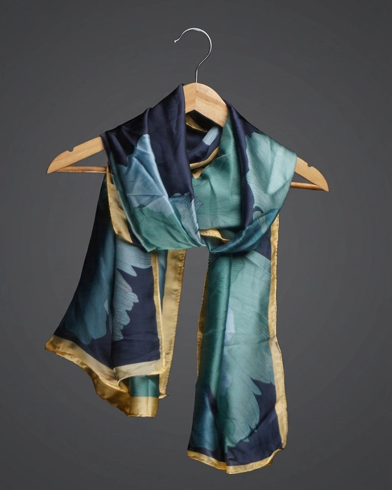 Emerald Petal Silk Scarf
