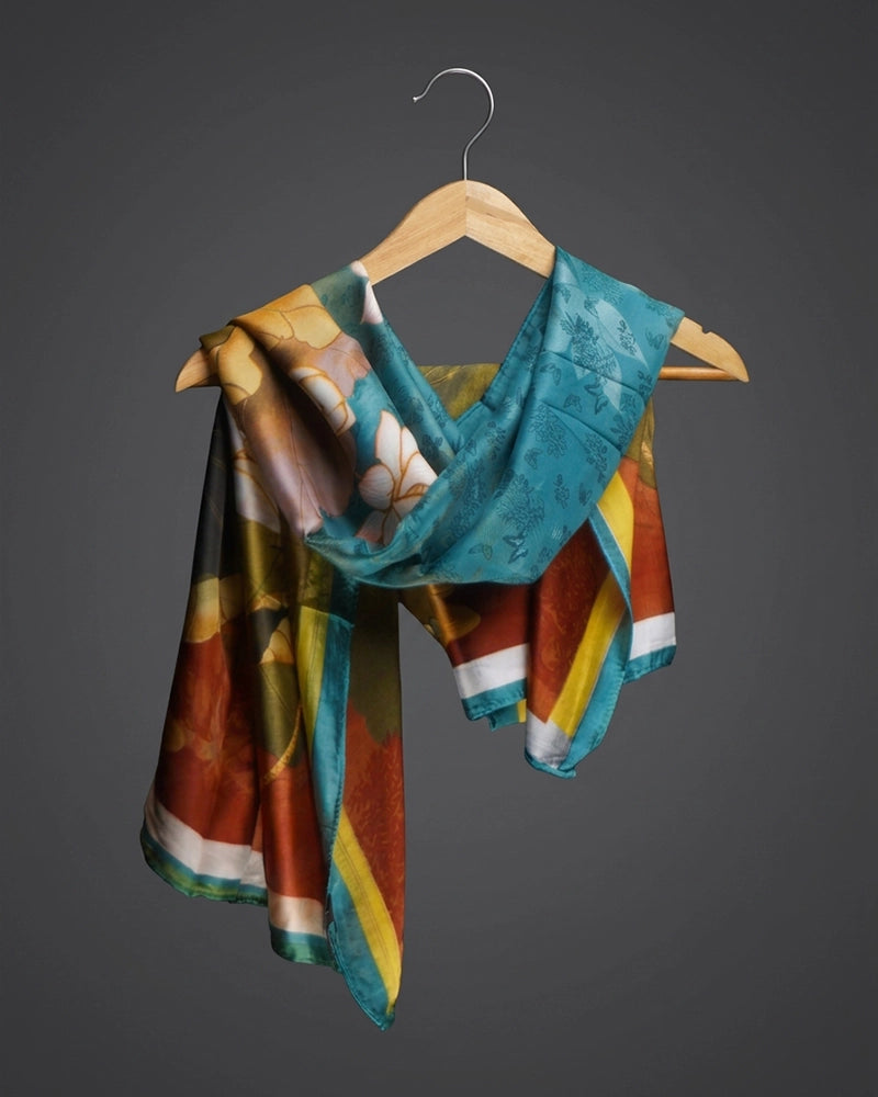 Saffron Bloom Silk Scarf