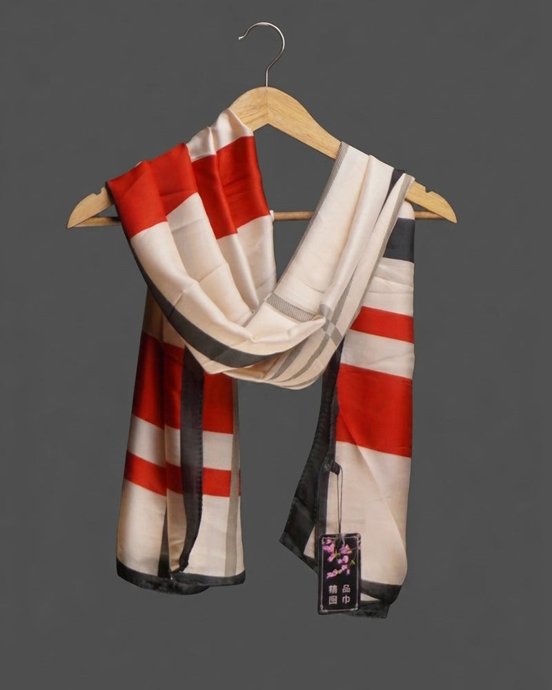 Crimson Grid Scarf
