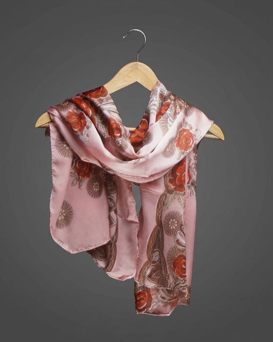 Rosé Bloom Silk Scarf