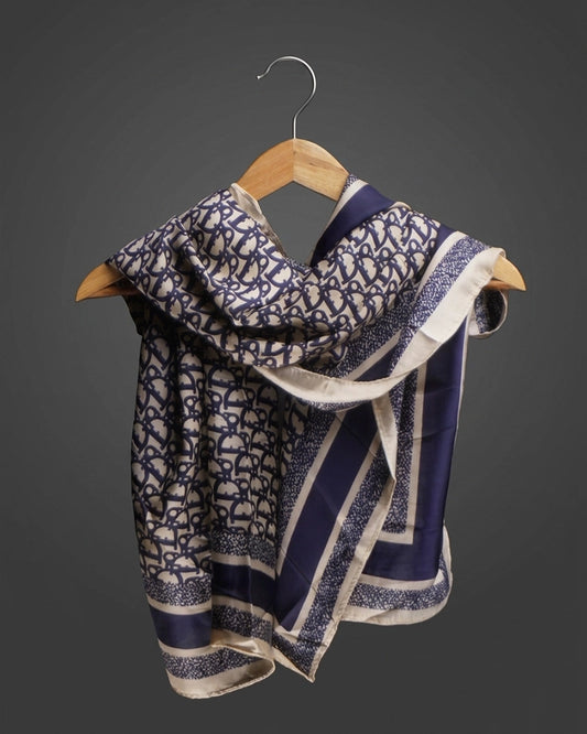 Noir Monogram Silk Scarf