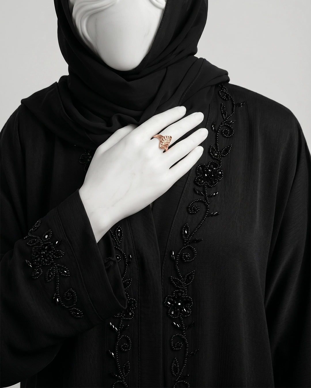 Noir Bloom Handcrafted Abaya