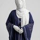 Navy Elegance Cutwork Abaya