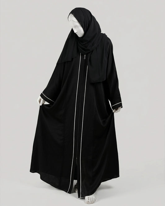 Essential Black Zip Abaya