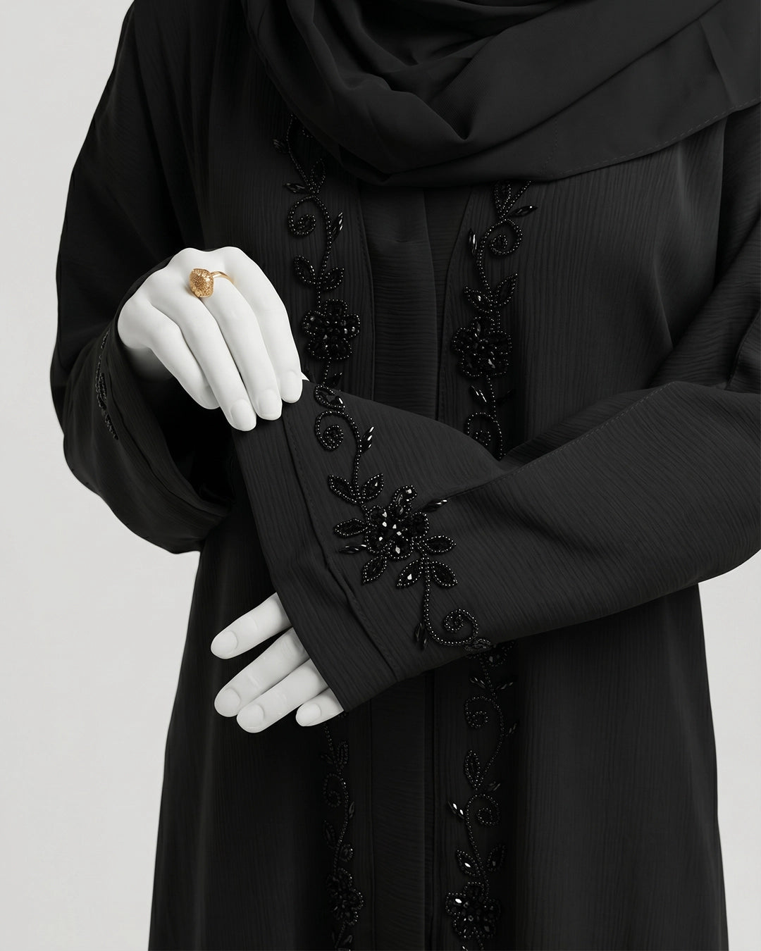 Noir Bloom Handcrafted Abaya