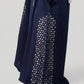 Navy Elegance Cutwork Abaya