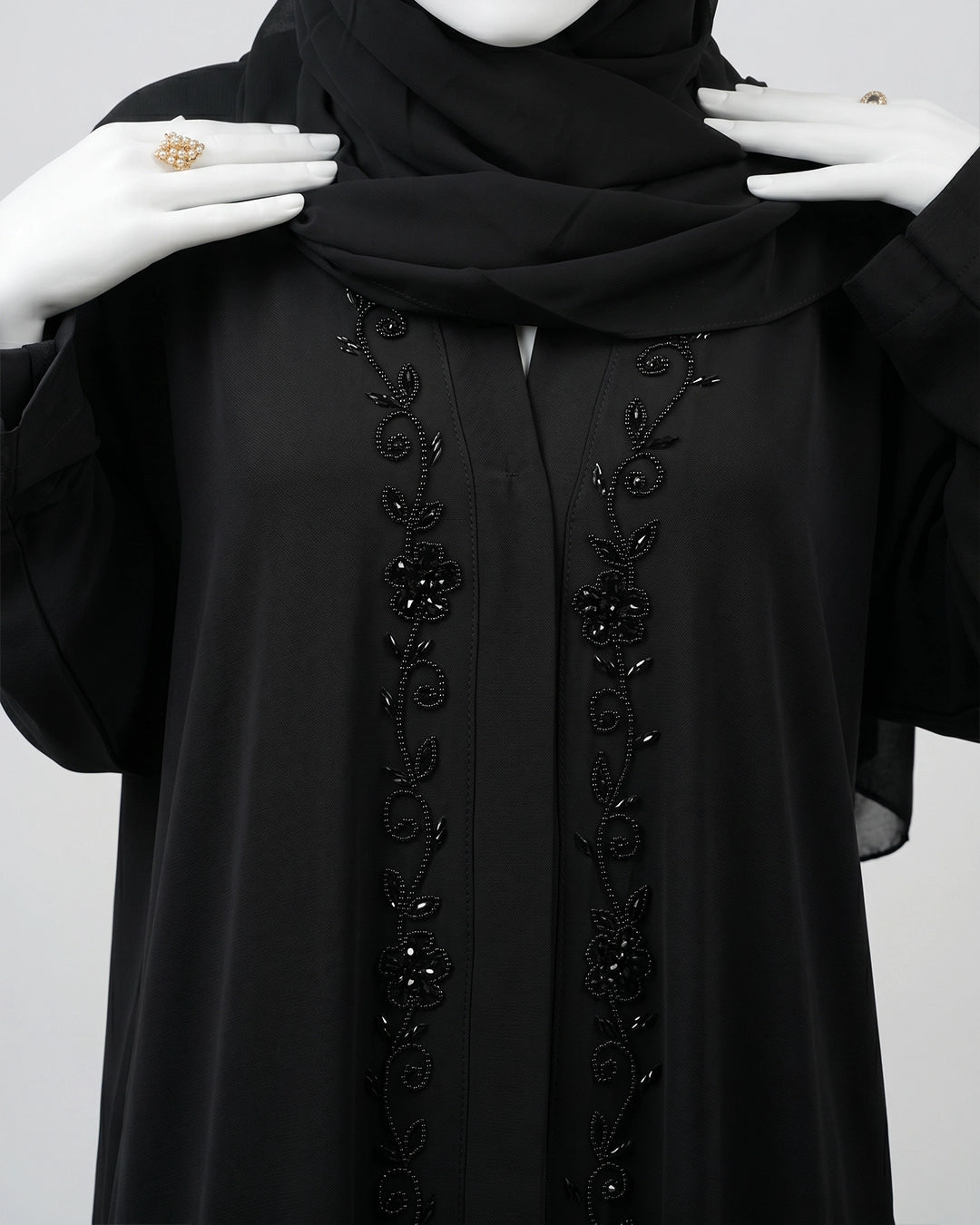 Noir Bloom Handcrafted Abaya